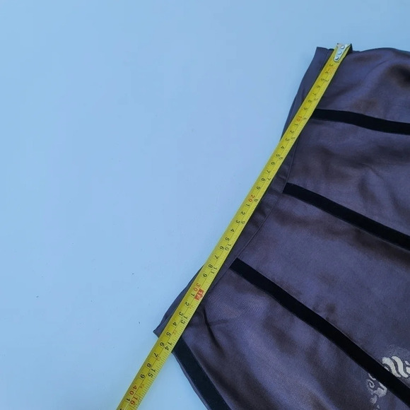 NWOT Apostrophe Women's Brown A-Line Geo Print Skirt Velvet Trim Zip Size 6 - Picture 11 of 11